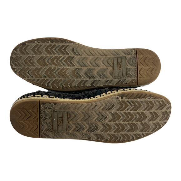 TOMS (8.5) Womens Brown Jacquard Floral Lace Espadrille Slip On Flats - Picture 7 of 13